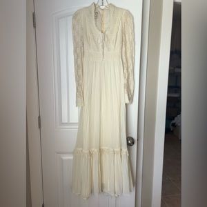 Vintage Gunne Sax by Jessica maxi ivory, cream, boho, prairie, wedding dress